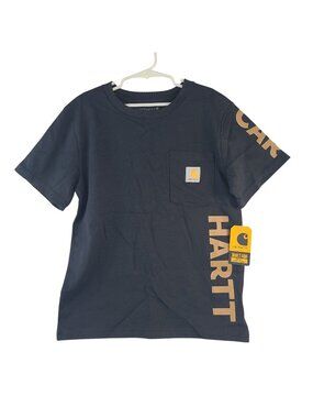 NEW Carhartt Kids Short-Sleeve Pocket T-Shirt Caviar Black Size S 8/10